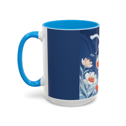 ❄️⛸️ The Winter Skater’s Flight Colorful Mug – Art Deco Floral Fantasy