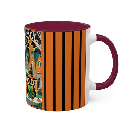 Night of the Trick-or-Treating Owlets Colorful Mugs, 11oz