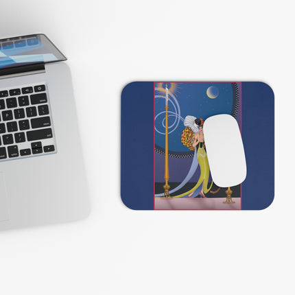 Smoke and Secrets: A Glamorous Encounter in Prohibition Era Mouse Pad, Rectangle