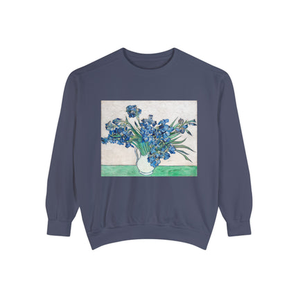 Irises by Vincent Van Gogh Unisex Garment-Dyed Sweatshirt