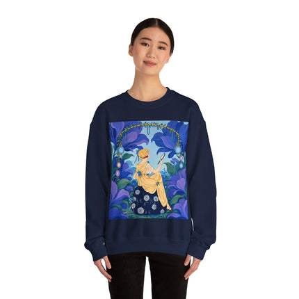 🪞🌺 The Enchanted Garden Mirror Crewneck Sweatshirt – Art Deco Fashion Whimsy
