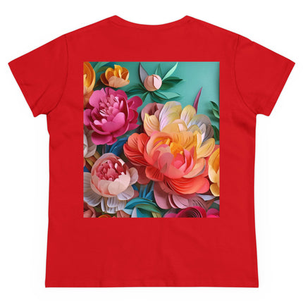 Peonies in Full Bloom Women's Midweight Cotton Tee