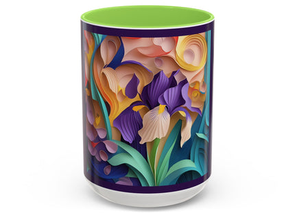 The Elegant Iris Flower Colorful Mugs (11oz, 15oz)