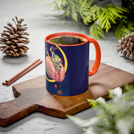 Moonlit Reflections Colorful Mug (11oz, 15oz) – Celestial Elegance, Art Deco Beauty & Dreamy Style