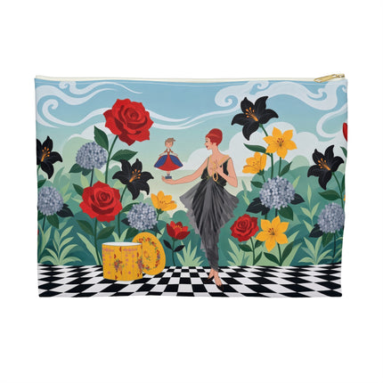 🌹🎭 The Lady Of The Little Dancer Accessory Pouch – Art Deco Floral Fantasy
