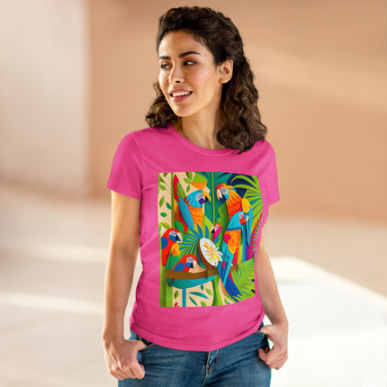 Colorful Macaws Women's Midweight Cotton Tee