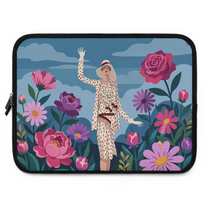 🌹👒 The Lady Among The Giant Roses Laptop Sleeve – Art Deco Floral Elegance