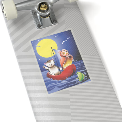 Embarking on a Moonlit Journey  Kiss-Cut Stickers (4 Sizes)