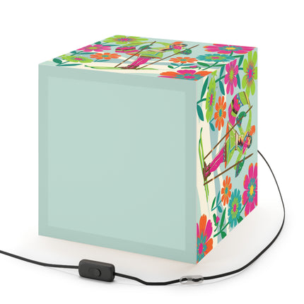🎿🌸 The Winter Flower Adventurer Light Cube Lamp – Colorful Ski Fantasy