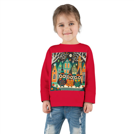 Night of the Trick-or-Treating Owlets Toddler Long Sleeve Tee