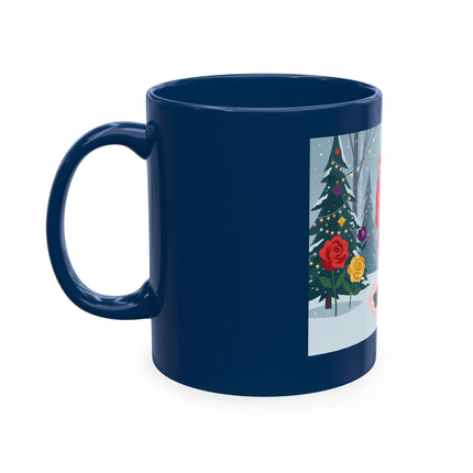 🏮🎄 The Winter Lantern Celebration Ceramic Mug – Art Deco Asian Christmas Elegance