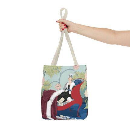 💌🌸 The Lady Of The Secret Letters Tote Bag – Art Deco Floral Elegance
