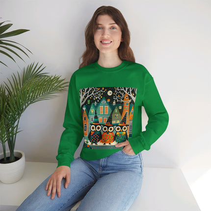 Night of the Trick-or-Treating Owlets Unisex Heavy Blend™ Crewneck Sweatshirt
