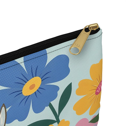 🌸🪞 The Floral Parasol Reflection Accessory Pouch – Art Deco Garden Fantasy