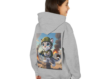 Snow Leopard Lookout Youth Heavy Blend Hooded Sweatshirt