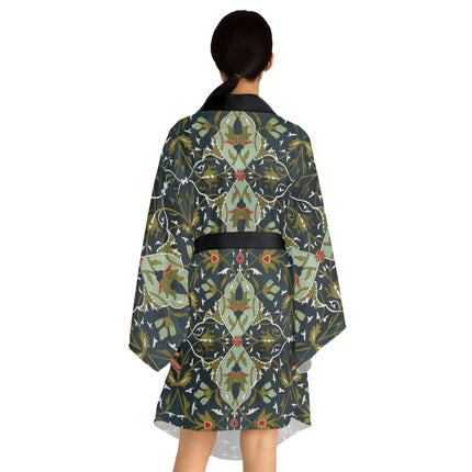 Ornamental Tiles (Pl. 10) from the Afghan Boundary Commission Long Sleeve Kimono Robe (AOP)