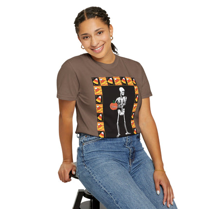 Candy Corn Skeleton Unisex Garment-Dyed T-shirt