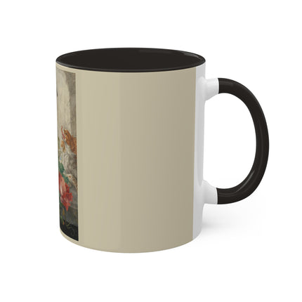 A Basket with Flowers by Herman Henstenburgh Colorful Mugs, 11oz