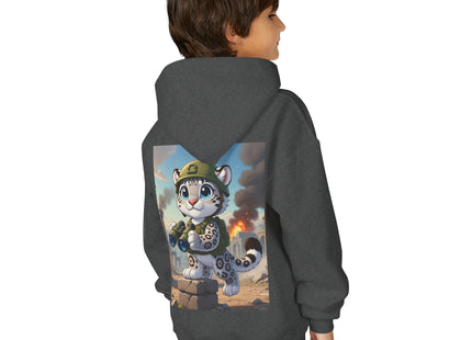 Snow Leopard Lookout Youth Heavy Blend Hooded Sweatshirt