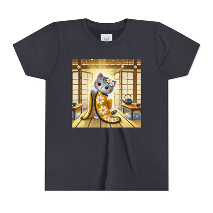 Playful Kitten in the Tea Room Youth Short Sleeve Tee