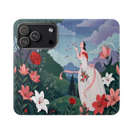 🌹💌 The Garden Of Blown Kisses Flip Case – Art Deco Floral Romance