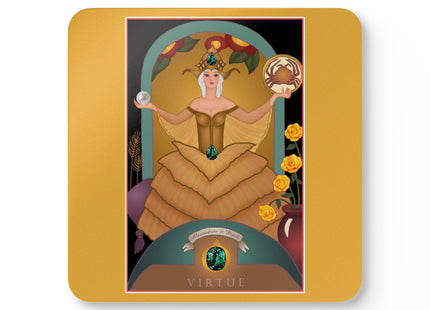 Gemini Zodiac Design – June & Pearl, Alexandrite by Sofia Chiostri | Corkwood Coaster Set