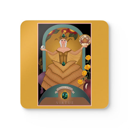 Gemini Zodiac Design – June & Pearl, Alexandrite by Sofia Chiostri | Corkwood Coaster Set