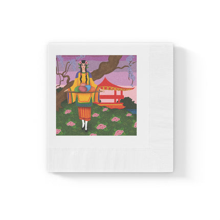 Elegance and Blooms White Coined Napkins