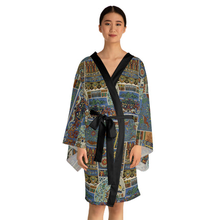 Chinois et Japonais by Auguste Racinet Long Sleeve Kimono Robe (AOP)