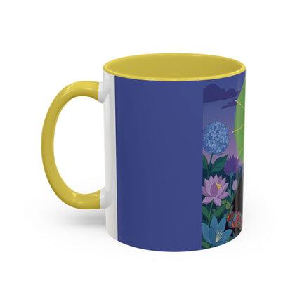 The Lady Of The Moonlit Needlework Colorful Mugs – Art Deco Crafting Elegance