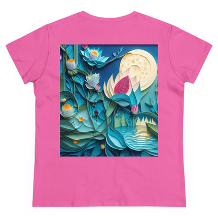 Ethereal Moonlit Lake Women's Midweight Cotton Tee
