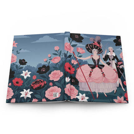 🌹🎭 The Rose Court Hardcover Journal – Art Deco Fashion Illustration