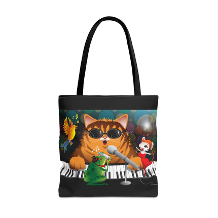 Tote Bag Jazz Cat Music Artwork