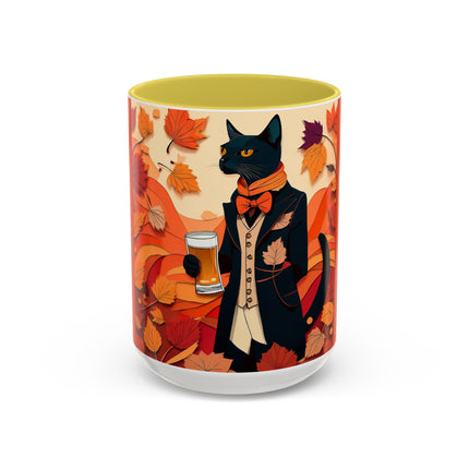 Siamese Cat at an Autumn Harvest Fair Colorful Mugs (11oz, 15oz)