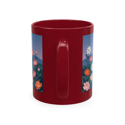🌸🎭 The Lady Of The Floral Masquerade Garden Ceramic Mug – Art Deco Fashion Whimsy