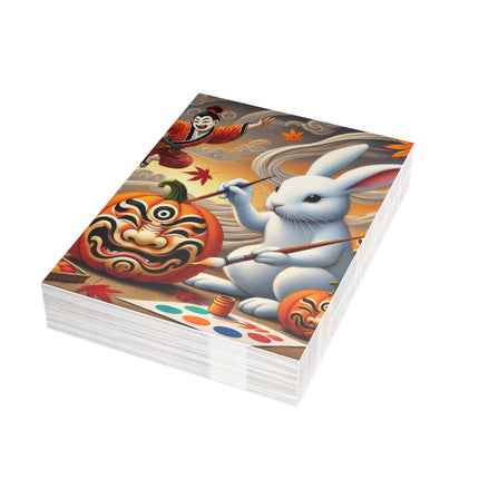 Halloween Rabbit’s Kabuki Jack-o’-Lanterns Postcards (envelopes included) - Bundles of 10, 30, 50 Pieces