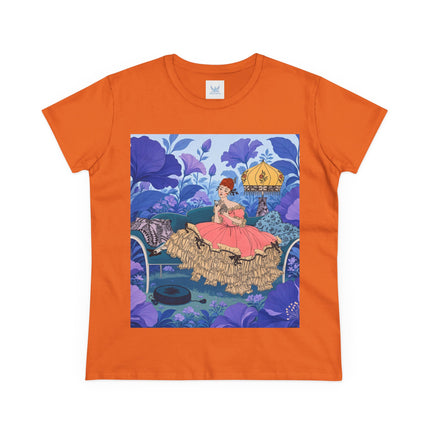 🌸🛋️ The Enchanted Garden Repose Cotton Tee – Art Deco Floral Whimsy