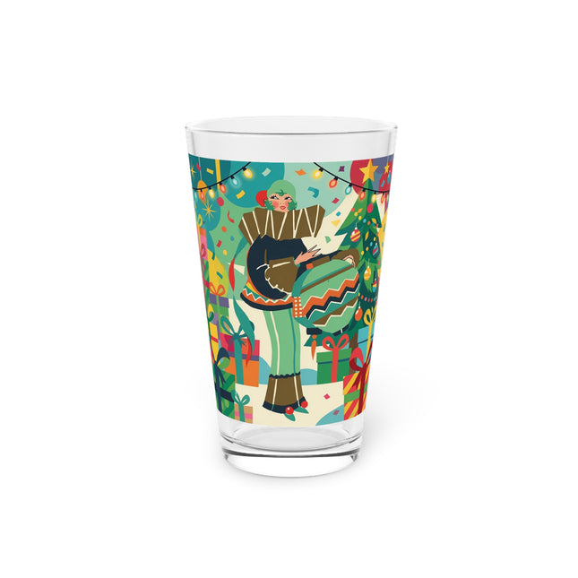 🎄✨ The Lady Of The Christmas Ornament Pint Glass – Art Deco Holiday Fantasy