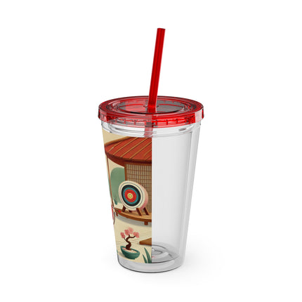 Archer Kitten in the Zen Garden Sunsplash Tumbler with Straw, 16oz