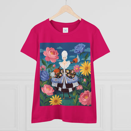 🌸👑 The Duchess Of The Enchanted Garden Cotton Tee – Art Deco Floral Elegance