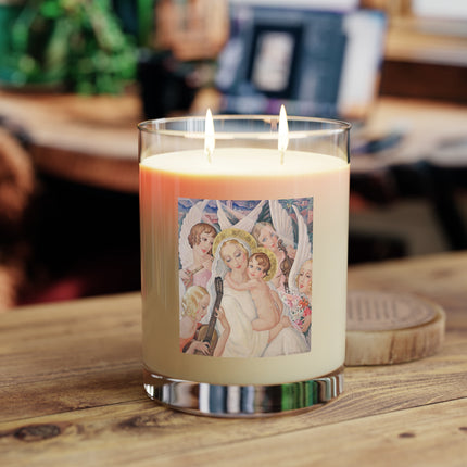 Madonna with Child Surrounded by Musical Angels Scented Candle - Full Glass, 11oz