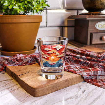 Vibrant Sunrise Sky Shot Glass, 1.5oz