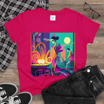 Dance of the Skeleton Ballerinas Women's Midweight Cotton Tee