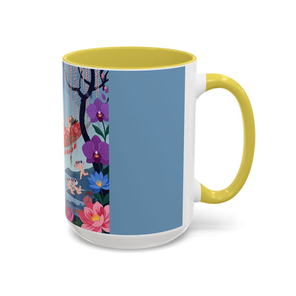 The Ladies Of The Enchanted Hammock Colorful Mugs – Art Deco Whimsical Garden Elegance