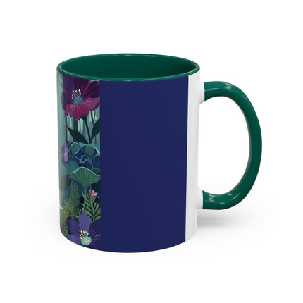 The Lady Of The Moonlit Fountain Colorful Mugs – Art Deco Botanical Serenity