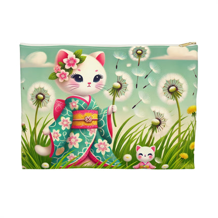 Geisha Kitten and the Dandelion Wish Accessory Pouch – Gentle Wish & Quiet Wonder