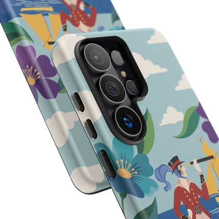 🌊🔭 The Lady Of The Seaside Lookout Phone Case – Art Deco Nautical Adventure