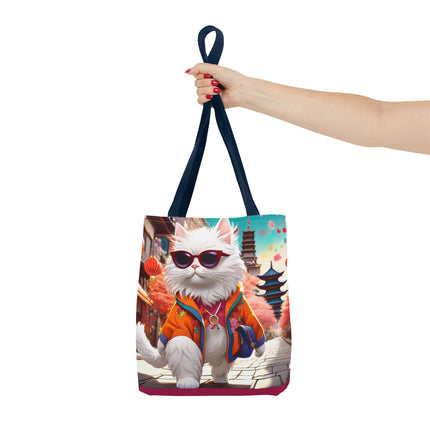 Fashionista Feline Puzzle Tote Bag (AOP)