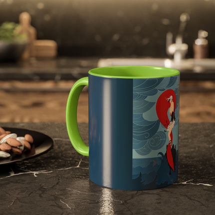 Siren of the Waves Colorful Mugs – Dramatic Sea Power & Bold Elegance