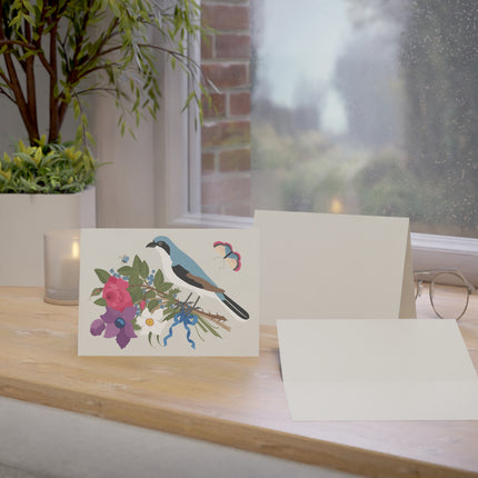 Bluebird & Butterfly Greeting Card – Elegant Charm & Springtime Grace